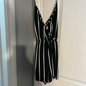 shein women romper size XL black and white